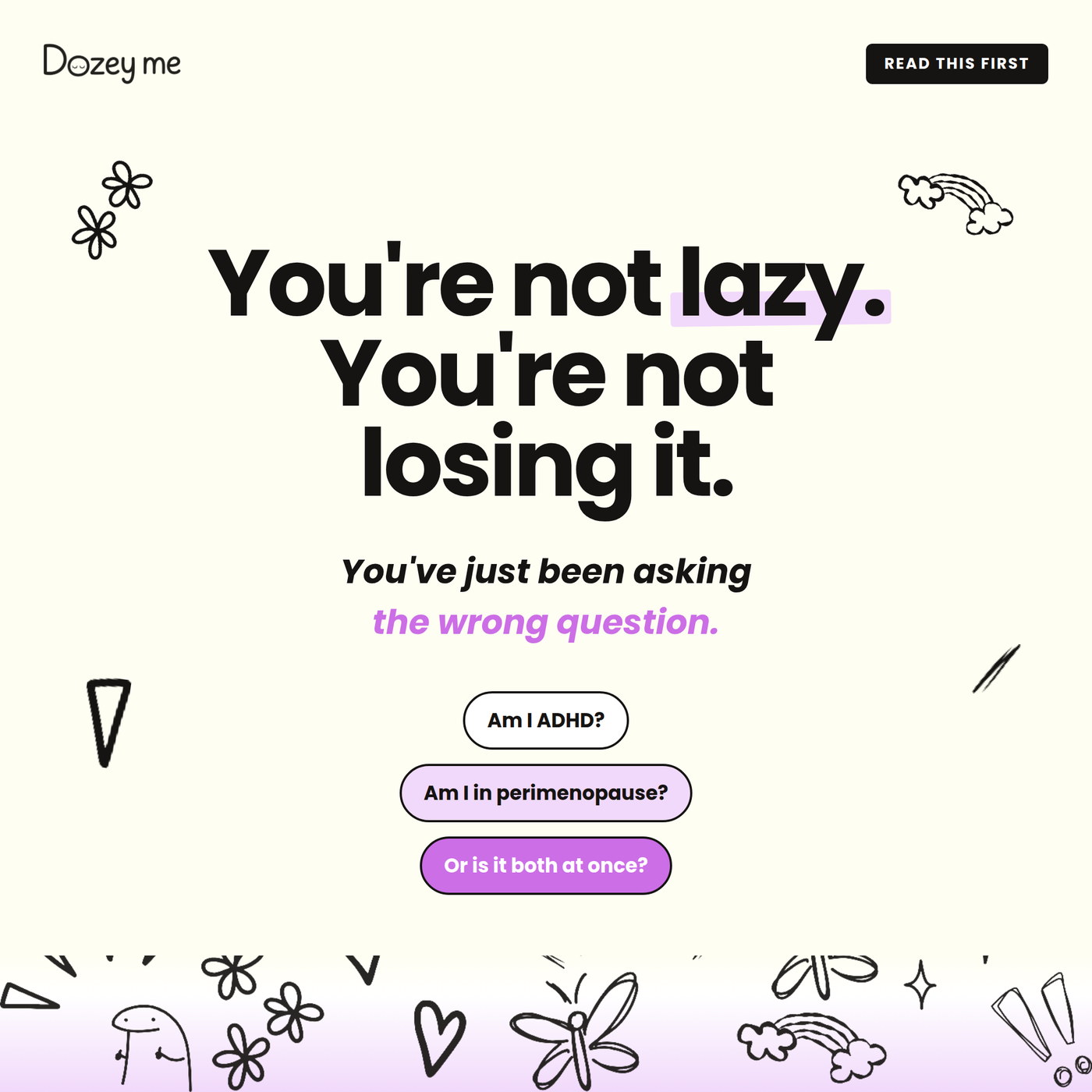 Page one: this is not a diagnosis
